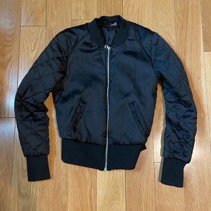 H&M Divided | chequered detail bomber jacket in black